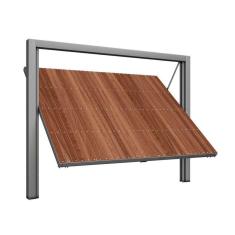 Imagem de Portão Contrapeso de Aço Galvanizado com Painel em Madeira Sem Porta Auxiliar 220x240 Req: 8,7 CINZA E AMADEIRADO