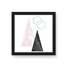 Imagem de Arte Maníacos Quadro Decorativo Escandinava Triangulos Fundo  - 50x50cm (Moldura em laca )