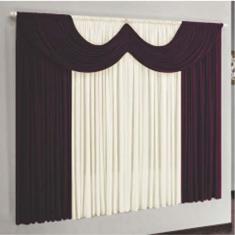 Imagem de Cortina Montreal 2 Mts em Malha Janela Sala Quarto Vinho