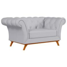 Imagem de Sofá 150cm 2 Lugares Base Madeira Império D-315 Linho Cinza Claro - Do
