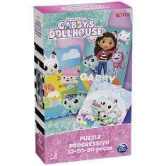 Imagem de Quebra Cabeca Progressivo Gabbys Dollhouse 12/20/30 Pecas Grow