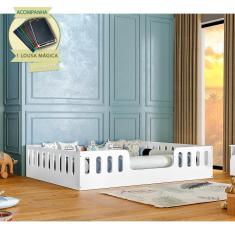 Imagem de Cama Casal Montessoriana Helo Branco Lousa Mágica