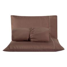 Imagem de Jogo De Cama Prime Liso Tabaco Queen 03 Peças 400 Fios