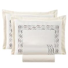 Imagem de Jogo Cama King Size Safira 100% Algodao 04 Pçs Super - De Luca Enxovai