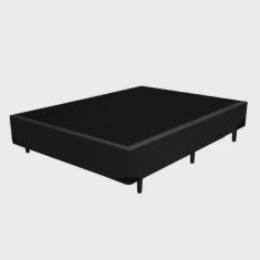 Imagem de Cama Box Casal Base 138x188 Preto Material Sintético - Fabrica de Tudo