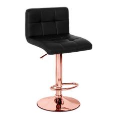 Imagem de Banqueta Giratória Gomos - Preta Alta - Rose Gold