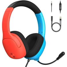 Imagem de Headset Gamer Stereo Com Fio PDP LVL40 500-162-NA-BLRD Azul/Vermelho - Nintendo Switch