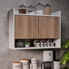 Imagem de Armário Aéreo De Cozinha Multiuso Com 2 Portas E Nicho Cecília Branco