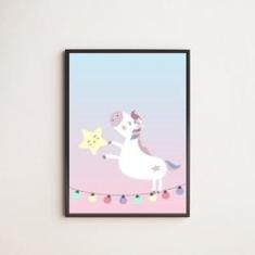 Imagem de Quadro Decorativo Unicórnio com Estrelinha