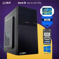 Imagem de Computador Elo Intel Core i5 3,6Ghz 8GB Ram Hd SSD 240GB Super rápido Windows 10 e pacote de Programas