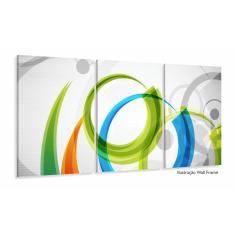 Imagem de Quadro Abstrato decorativo Sala Escritório 3 Peças 120x60 em