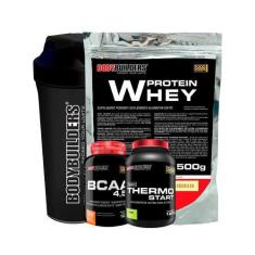 Imagem de Kit Whey Protein 500G + Bcaa 100G + Thermo Start 120G + Coqueteleira -