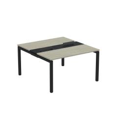 Imagem de Mesa Plataforma Dupla com Pé de Aço para Coworking 130X140/2P PDC13/14/2P Nogueira Casablanca/Preto