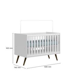 Imagem de Berço Mini Cama e Cômoda Q Encanto Retrô Branco Qmovi