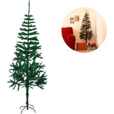 Imagem de Árvore De Natal Pinheiro Tradicional Clássica 1,80m 320 Galhos Premium Resistente Flexíveis Verde Decoração Festa Natalina Base de Metal