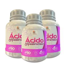 Imagem de Ácido Hialurônico Caps 500Mg 60 Cápsulas Kit Com 3 Potes