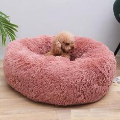 Imagem de Cama calmante para cães e gatos, cama anti-ansiedade donut aquecimento aconchegante macio cama redonda para cães e gatos, cama macia fofa de pelúcia sintética para cães e gatos grandes, pequenos e médios diâmetro 71 cm