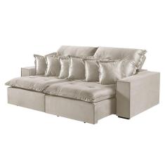 Imagem de Sofá 4 Lugares Retrátil E Reclinável M-144 Veludo Martins Creme