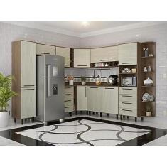 Imagem de Cozinha Compacta 12 Peças 10 Portas 8 Gavetas Evolution Plus Tannat/legno Crema