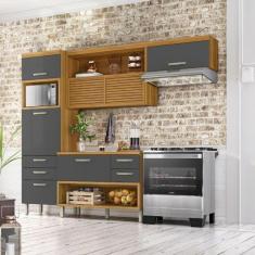 Imagem de Cozinha Princesa 3pcs Com Paneleiro Freijo/grafite Nesher