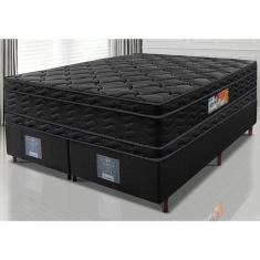 Imagem de Cama Box Queen Colchão Ortopédico Black + Box 158x198x71 Double Face Espuma D33 Preto