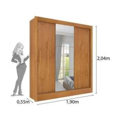 Imagem de Guarda Roupa Casal Com Espelho Malibu 03 Portas 04 Gavetas Tcil Móveis
