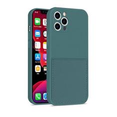 Imagem de Capa de telefone de silicone Candy Color para iPhone 12 13 SE 2020 11 Pro Max XS X XR 6 7 8 Plus Porta-cartão de carteira Capa macia à prova de choque, verde escuro, para iPhone 11Pro Max
