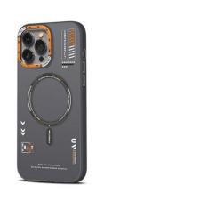 Imagem de Capa de telefone magnética fosca para iPhone 12 13 14 15 Pro Max Carga sem fio fosca traseira com moldura de lente de metal capa de botões, preta, para iPhone 14 ProMax