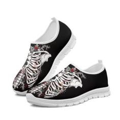 Imagem de GOSTONG Tênis masculino retrô de corte baixo, mocassins, respirável, de malha elástica, secagem rápida, branco, 34-48, Sternum Rose, 36