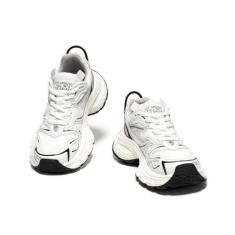 Imagem de BEAU TODAY Tênis grosso para mulheres, tênis fashion feminino, tênis de couro para mulheres, sapatos confortáveis casuais com cadarço respirável, Branco, 36