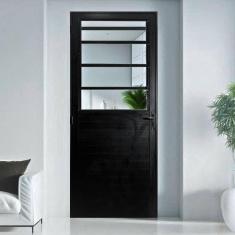 Imagem de Porta Basculante Lambril Alumínio 2,10 X 80 Lado Direito Preto Preto