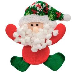 Imagem de Kit 2 Enfeites Árvore Natal Pendente Papai Noel Xadrez 16cm