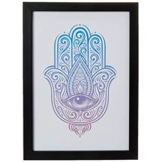 Imagem de Arte Maníacos Quadro Decorativo Hamsa Mão de Fátima - 32,5x23cm (Moldura caixa em laca )