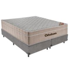 Imagem de Cama Box Bipartido Queen Cinza e Colchão Airtech Spring Pocket M. Ensa