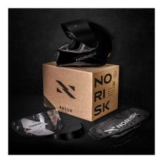 Imagem de Capacete Norisk Razor Monocolor Preto Edition Com Viseira Fumê Mais Spoiler Fumê e Narigueira Alta