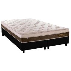 Imagem de Cama Box Queen: Colchão Molas Ensacadas Plumatex MasterPocket Personalle + Base crc Suede Black(158x198)
