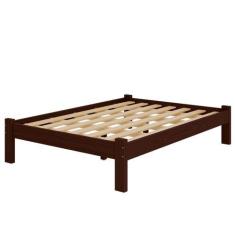 Imagem de Cama Casal Turca New Madeira Maciça Cor Castanho - Nemargi