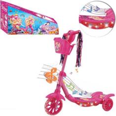 Imagem de PATINETE SAFIRA PRINCESA COM 3 RODAS E CESTINHA + SOM E LUZ A PILHA 62