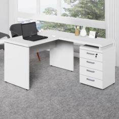 Imagem de Escrivaninha L 1,20m c/ Gaveteiro 4 Gavetas Pés Painel F5 - F5 Office 