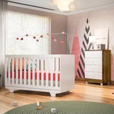 Imagem de Quarto de Bebê 100% MDF com Berço Mini Cama Life e Cômoda Soft Life - 