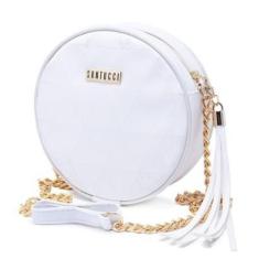 Imagem de Bolsa Redonda Transversal Casual Feminino Zíper Estilo Alça Corrente Dia a Dia-Feminino