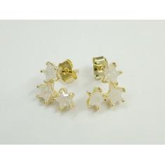 Imagem de Brinco Zircônia Estrelas Dourado BC1869 - Akasaki
