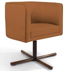 Imagem de Poltrona Decorativa Giratória Base X Betina D02 Veludo Telha B-262 - Lyam Decor