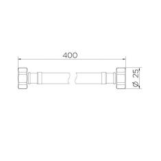 Imagem de Ligação Flexível em Aço Inox 40cm FêmeaxFêmea Docol Cromado