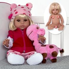 Imagem de Boneca Baby Reborn Girafinha Enxoval Completo Silicone lol