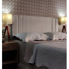 Imagem de Cabeceira Casal 140 Cama Box Double Siena Bege Suede Com Pés Rbl