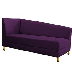 Imagem de Recamier Divã Valéria 185cm Lado Direito Suede Roxo - Amarena Móveis