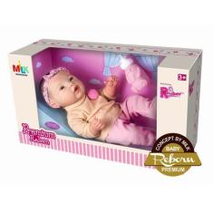 Imagem de Boneca Reborn Premium Bebê Menina Com Pijaminha De Neném - Milk Brinqu