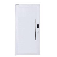 Imagem de Porta Pivotante de Alumínio 210 x 100cm com Puxador e Fechadura Digital 30 Direita Esquadrias Bergam Branco