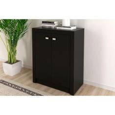 Imagem de Balcão De Escritório Me4103 C/ 2 Portas Preto - Tecno Mobili